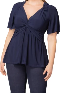 Abby Twist Front Top- Nouveau Navy -Plus