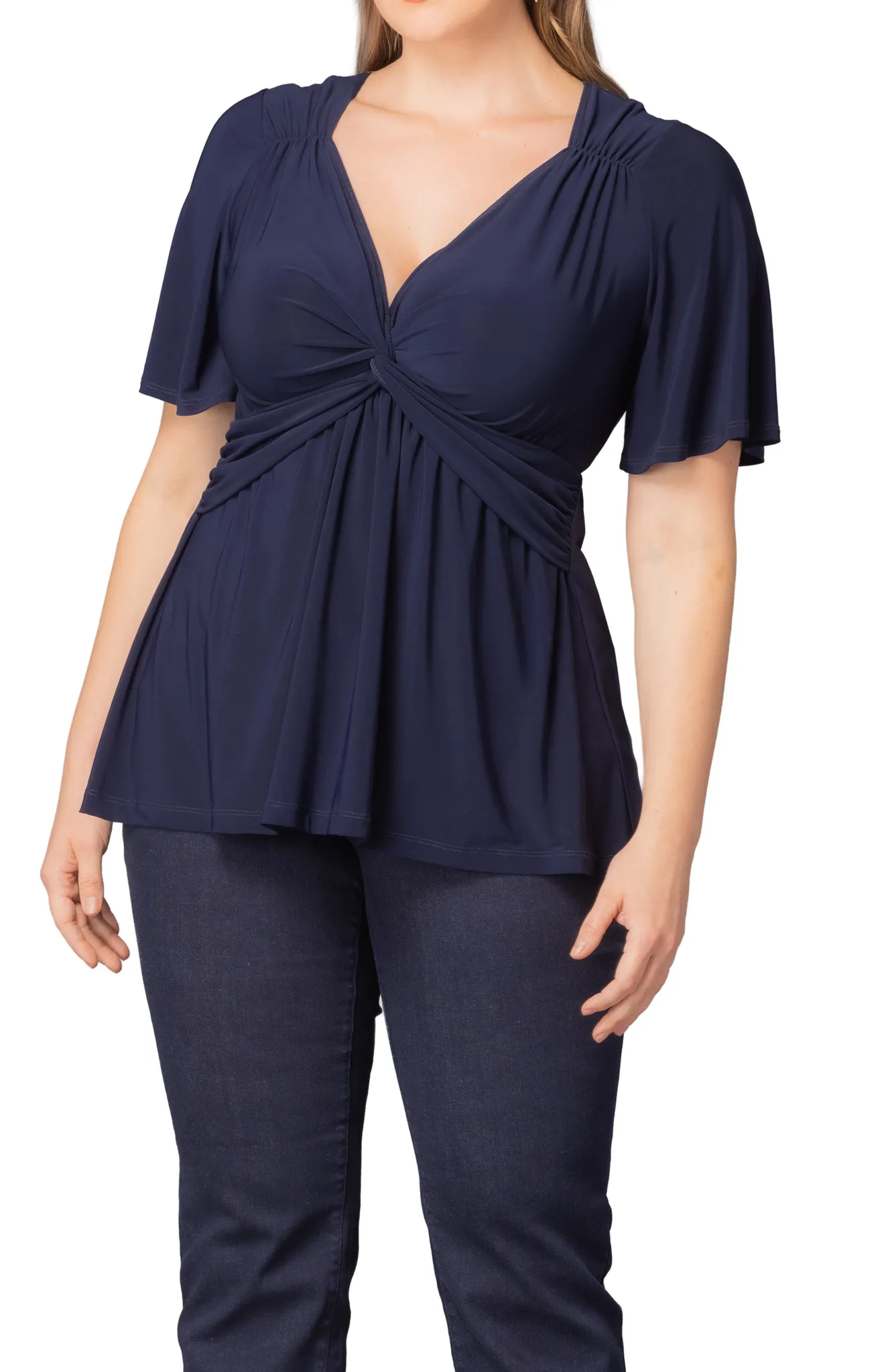 Abby Twist Front Top- Nouveau Navy -Plus
