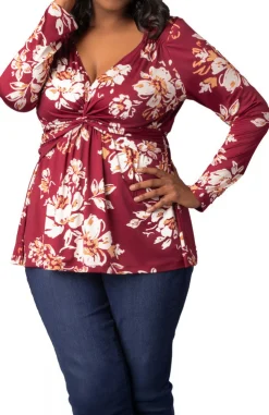Abigail Long Sleeve Twist Top - Plus