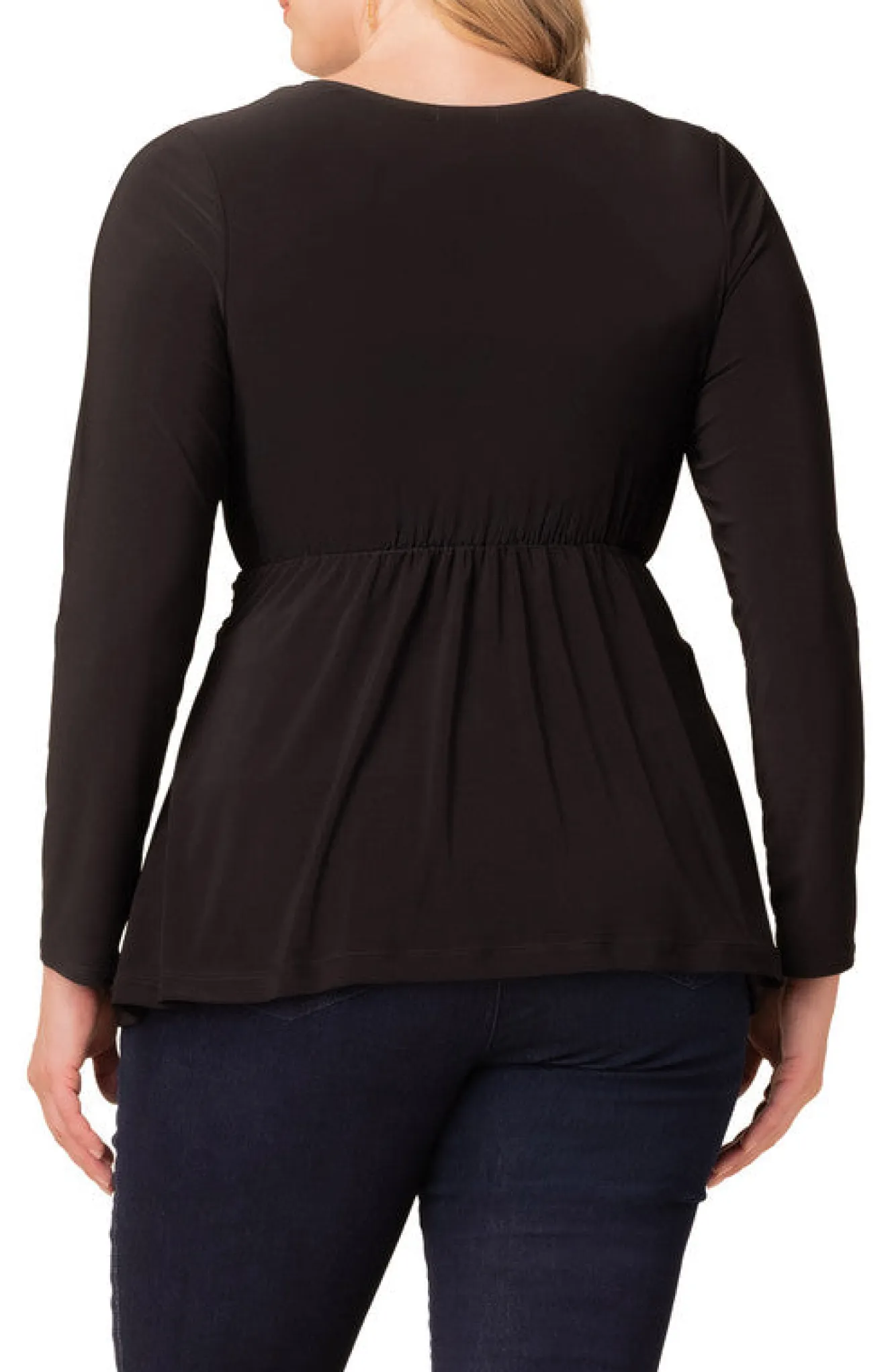 Abigail Long Sleeve Twist Top - Black Noir - Plus