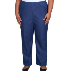 Alfred Dunner Classic All-Around Elastic Waistband Denim Pant Average Length, Plus