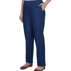 Alfred Dunner Classic All-Around Elastic Waistband Denim Pant Short Length