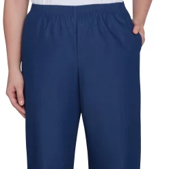 Alfred Dunner Classic All-Around Elastic Waistband Denim Pant Short Length