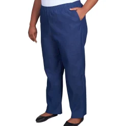 Alfred Dunner Classic All-Around Elastic Waistband Denim Pant Short Length, Plus