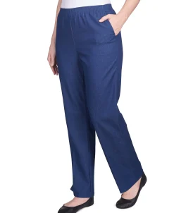 Alfred Dunner Classic All-Around Elastic Waistband Denim Pant, Petite