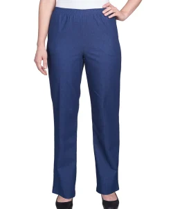 Alfred Dunner Classic All-Around Elastic Waistband Denim Pant, Petite
