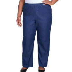 Alfred Dunner Classic All-Around Elastic Waistband Denim Pant Average Length, Plus