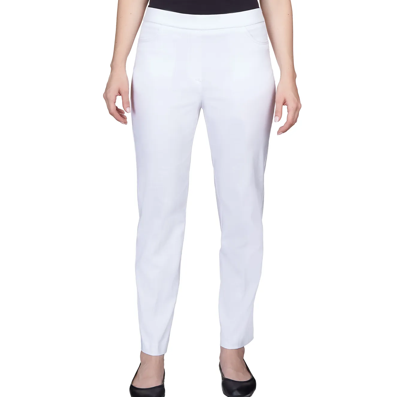 Alfred Dunner Classic Allure Fit Proportioned Pant with Elastic Comfort Waistband, Short