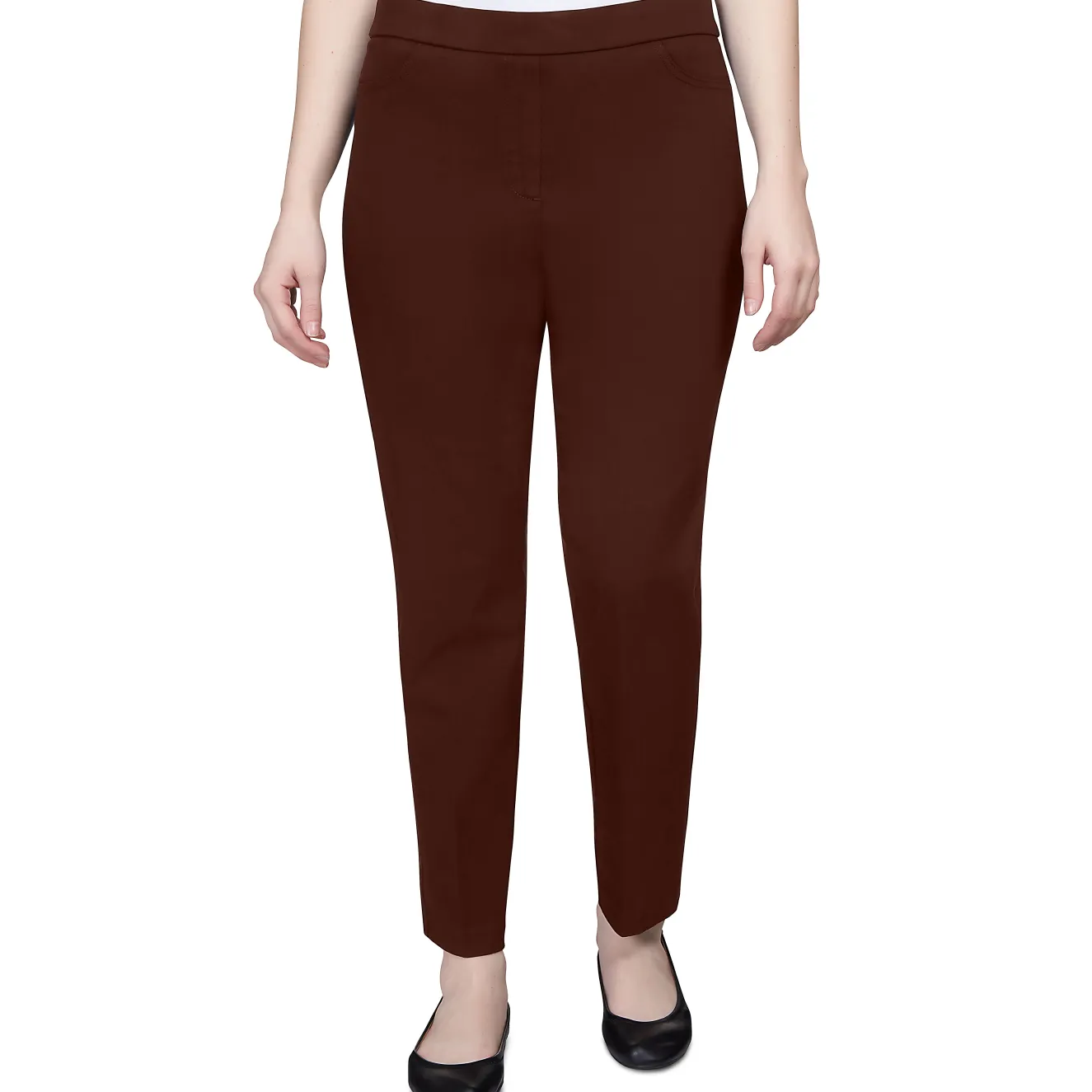 Alfred Dunner Classic Allure Fit Proportioned Pant with Elastic Comfort Waistband, Short