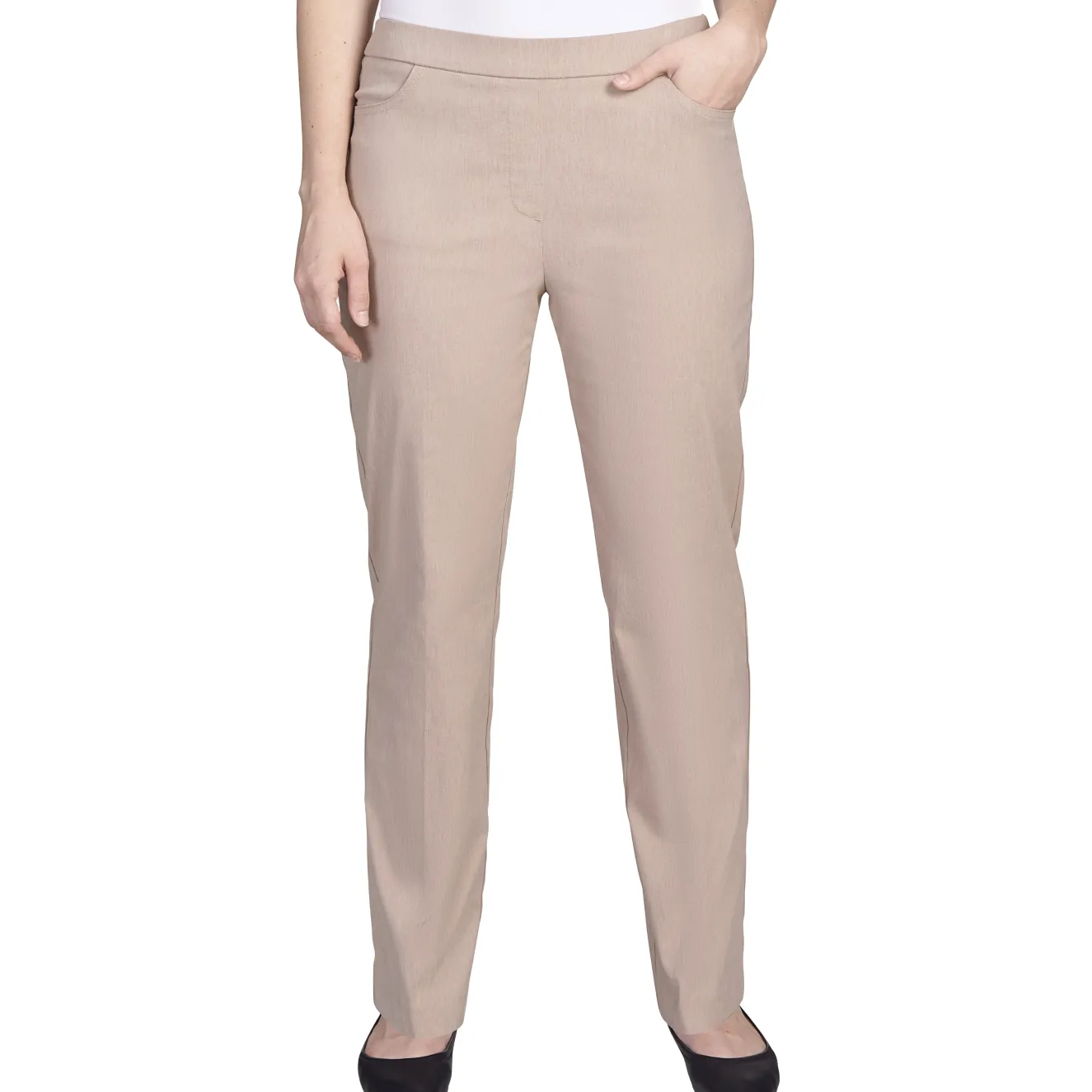 Alfred Dunner Classic Allure Fit Proportioned Pant with Elastic Comfort Waistband, Short