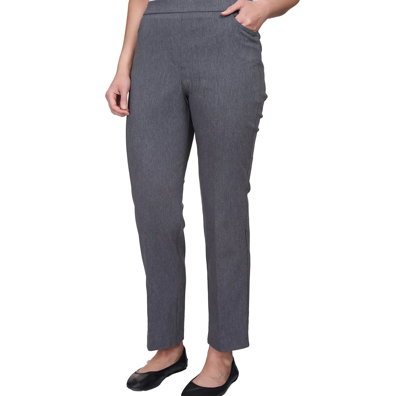 Alfred Dunner Classic Allure Fit Proportioned Pant with Elastic Comfort Waistband, Short