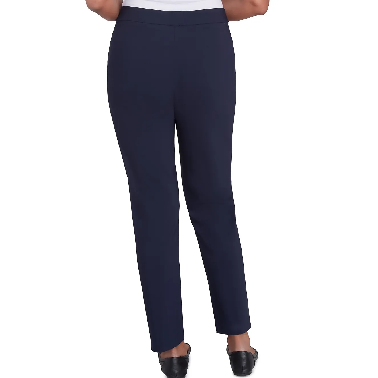 Alfred Dunner Classic Allure Fit Proportioned Pant with Elastic Comfort Waistband, Short
