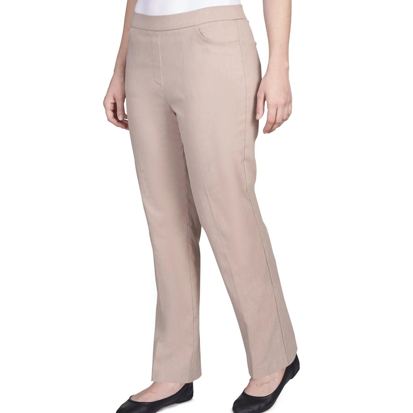 Alfred Dunner Classic Allure Fit Proportioned Pant with Elastic Comfort Waistband, Short
