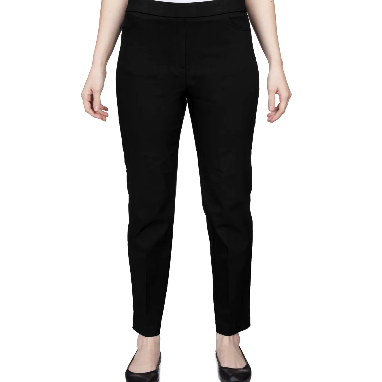 Alfred Dunner Classic Allure Fit Proportioned Pant with Elastic Comfort Waistband, Short