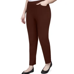 Alfred Dunner Classic Allure Fit Proportioned Pant with Elastic Comfort Waistband, Petite