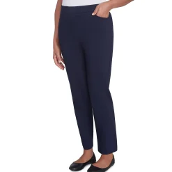 Alfred Dunner Classic Allure Fit Proportioned Pant with Elastic Comfort Waistband Short Length, Petite