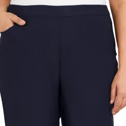Alfred Dunner Classic Allure Fit Proportioned Pant with Elastic Comfort Waistband, Average Length, Plus