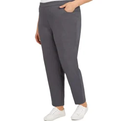 Alfred Dunner Classic Allure Fit Proportioned Pant with Elastic Comfort Waistband, Average Length, Plus