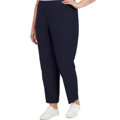 Alfred Dunner Classic Allure Fit Proportioned Pant with Elastic Comfort Waistband, Average Length, Plus
