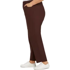 Alfred Dunner Classic Allure Fit Proportioned Pant with Elastic Comfort Waistband, Average Length, Plus