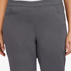Alfred Dunner Classic Allure Fit Proportioned Pant with Elastic Comfort Waistband, Short Length, Plus