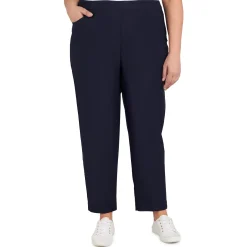 Alfred Dunner Classic Allure Fit Proportioned Pant with Elastic Comfort Waistband, Short Length, Plus