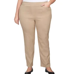 Alfred Dunner Classic Allure Fit Proportioned Pant with Elastic Comfort Waistband, Short Length, Plus