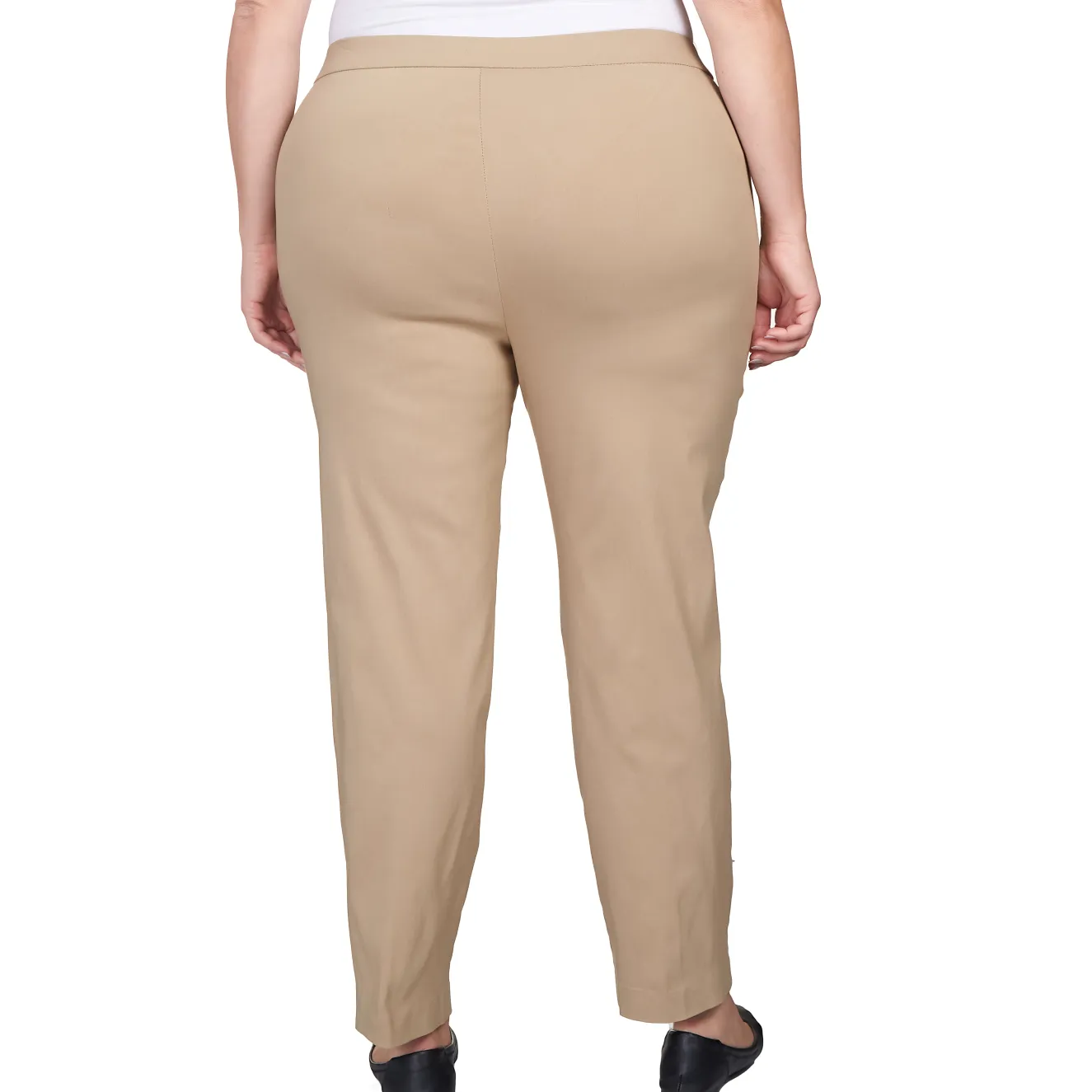 Alfred Dunner Classic Allure Fit Proportioned Pant with Elastic Comfort Waistband, Short Length, Plus