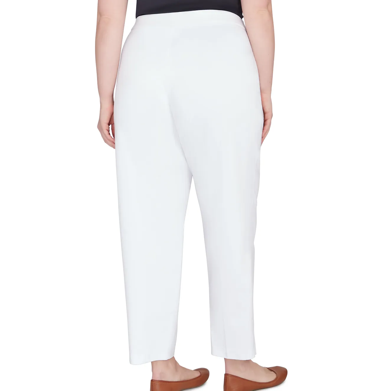 Alfred Dunner Classic Allure Fit Proportioned Pant with Elastic Comfort Waistband, Short Length, Plus