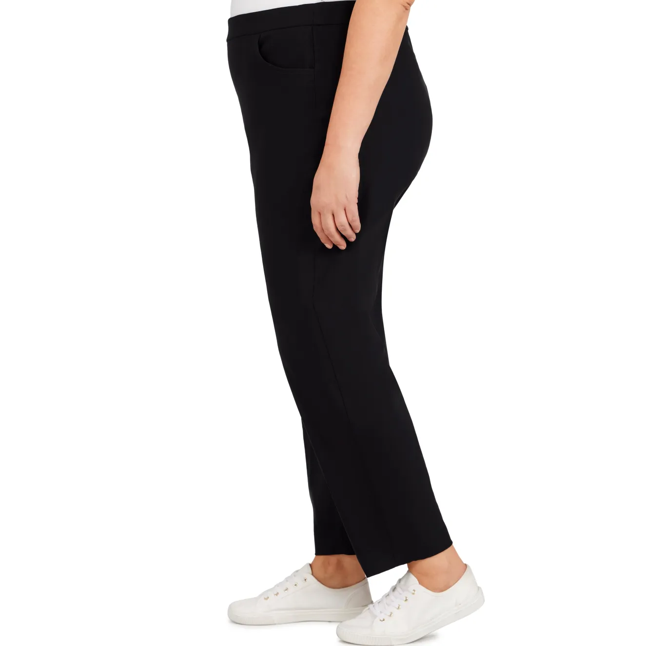 Alfred Dunner Classic Allure Fit Proportioned Pant with Elastic Comfort Waistband, Short Length, Plus