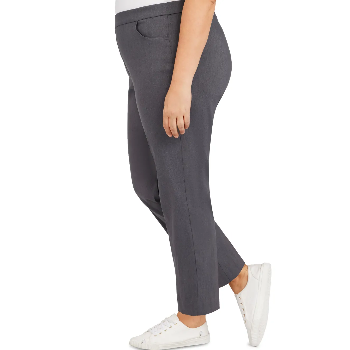 Alfred Dunner Classic Allure Fit Proportioned Pant with Elastic Comfort Waistband, Short Length, Plus