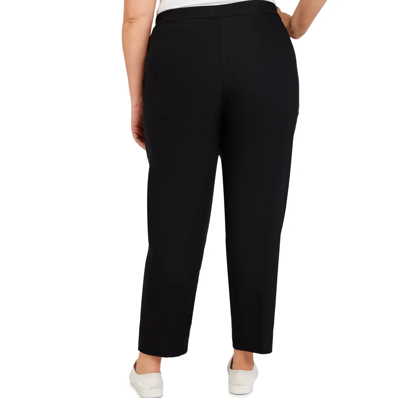 Alfred Dunner Classic Allure Fit Proportioned Pant with Elastic Comfort Waistband, Short Length, Plus