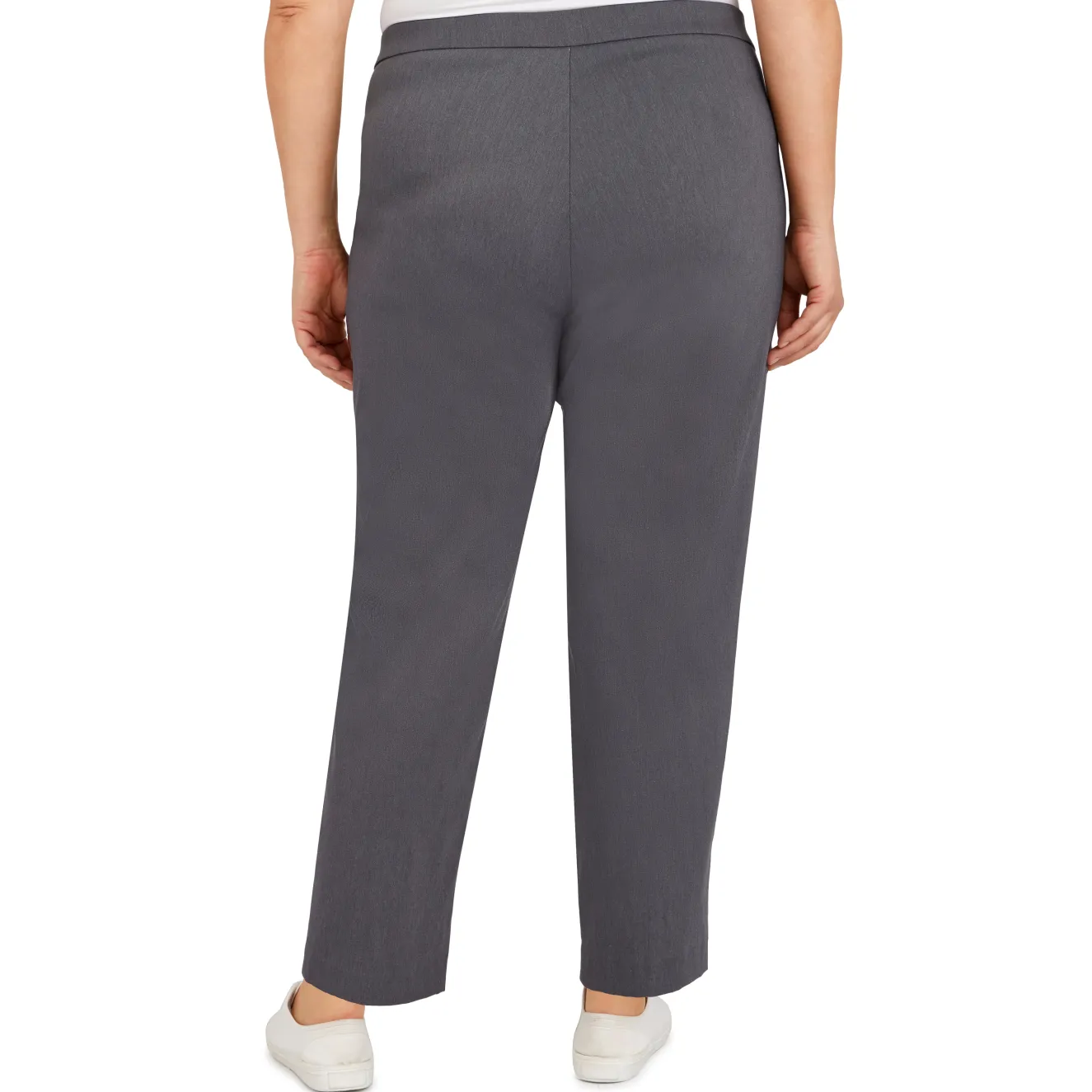 Alfred Dunner Classic Allure Fit Proportioned Pant with Elastic Comfort Waistband, Short Length, Plus