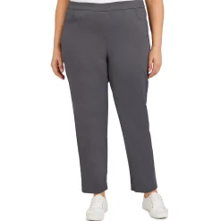 Alfred Dunner Classic Allure Fit Proportioned Pant with Elastic Comfort Waistband, Short Length, Plus