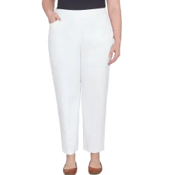 Alfred Dunner Classic Allure Fit Proportioned Pant with Elastic Comfort Waistband, Short Length, Plus