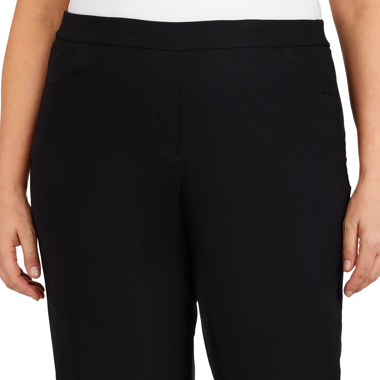 Alfred Dunner Classic Allure Fit Proportioned Pant with Elastic Comfort Waistband, Short Length, Plus