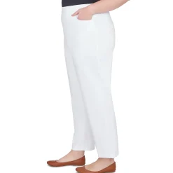 Alfred Dunner Classic Allure Fit Proportioned Pant with Elastic Comfort Waistband, Short Length, Plus