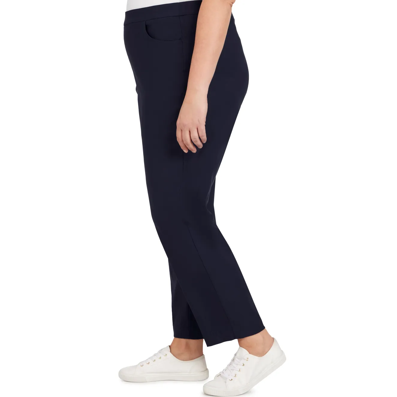 Alfred Dunner Classic Allure Fit Proportioned Pant with Elastic Comfort Waistband, Short Length, Plus