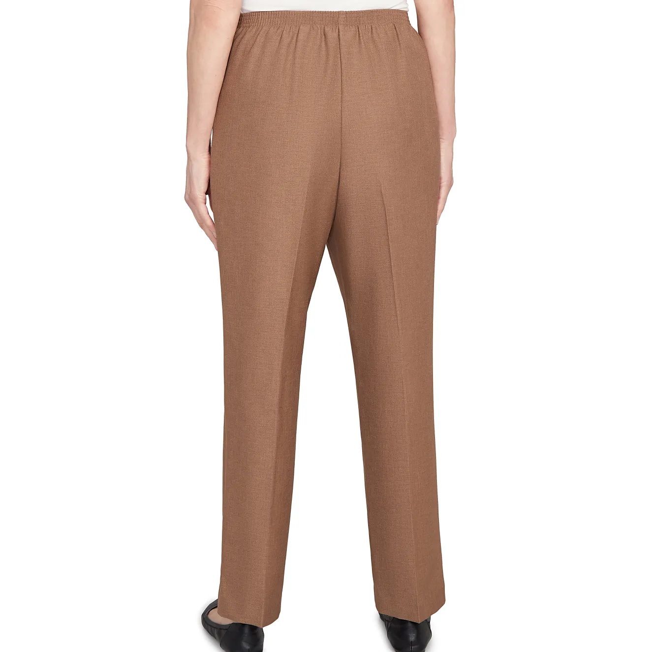 Alfred Dunner Classic Signature Fit Textured Trousers with All-Around Elastic Waistband, Short