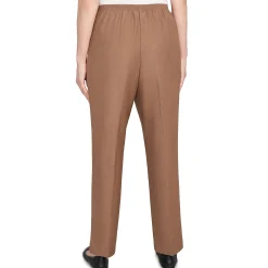 Alfred Dunner Classic Signature Fit Textured Trousers with All-around Elastic Waistband, Petite