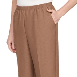Alfred Dunner Classic Signature Fit Textured Trousers with All-around Elastic Waistband, Petite