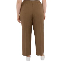 Alfred Dunner Classic Signature Fit Textured Trousers with All-Around Elastic Waistband, Plus