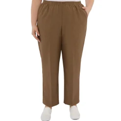 Alfred Dunner Classic Signature Fit Textured Trousers with All-Around Elastic Waistband, Plus