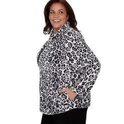 Alfred Dunner Cozy Animal Print Knit Jacket