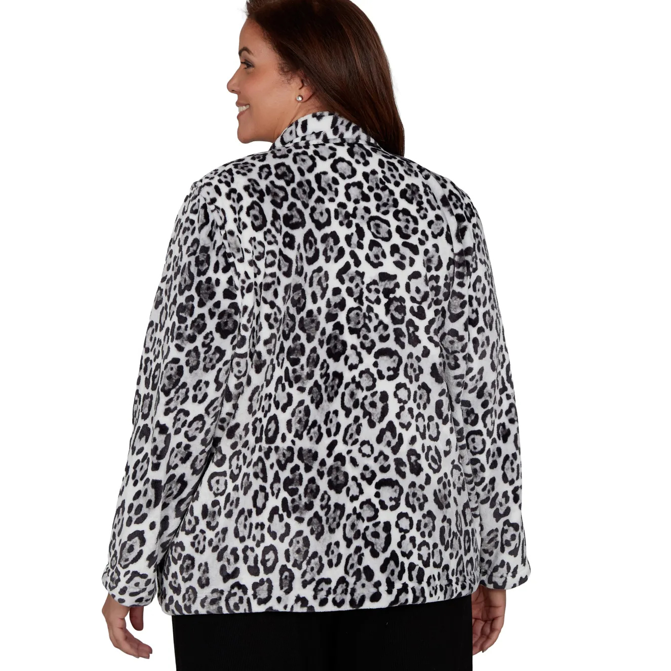 Alfred Dunner Cozy Animal Print Knit Jacket