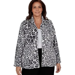 Alfred Dunner Cozy Animal Print Knit Jacket