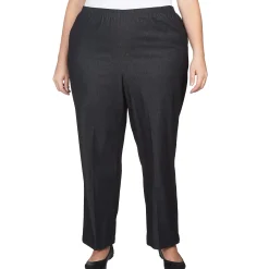 Alfred Dunner Denim Comfort Waistband Mid Rise Regular Fit Straight Leg Pant Short Length, Plus