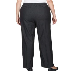 Alfred Dunner Denim Comfort Waistband Mid Rise Regular Fit Straight Leg Pant Short Length, Plus