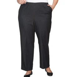 Alfred Dunner Denim Comfort Waistband Mid Rise Regular Fit Straight Leg Pant Short Length, Plus