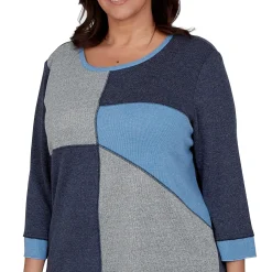 Alfred Dunner Heathered Colorblock Knit Top